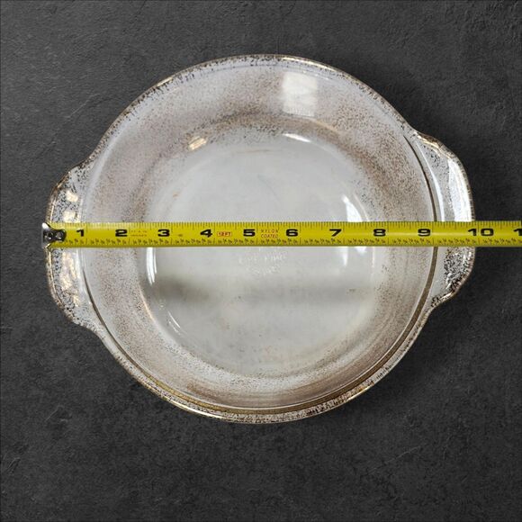 Vintage Fire-King 2 Qt Casserole w/ Culver Ltd 22K Gold & Green Lid Chip - Picture 10 of 11